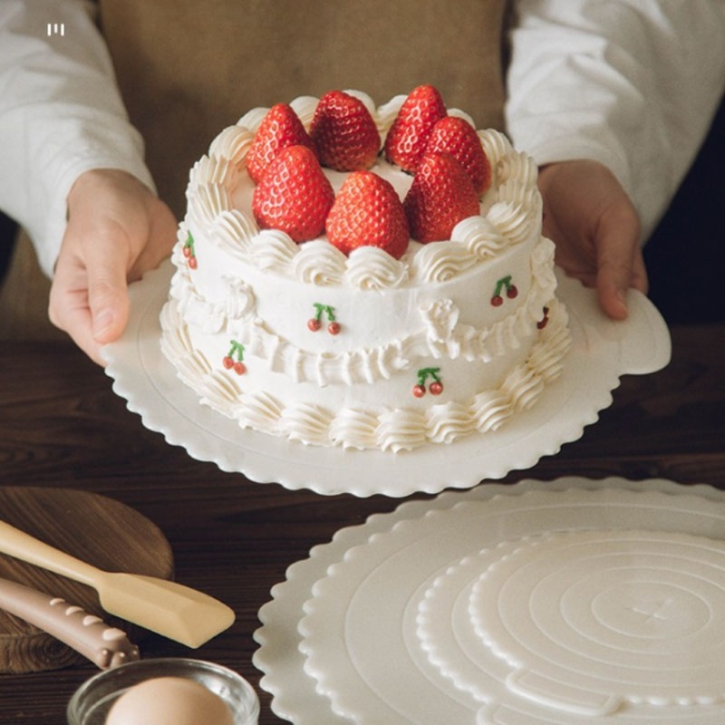 Kitchen Gadgets Home Party - Reusable Plastic Round Cake Tray Thickened