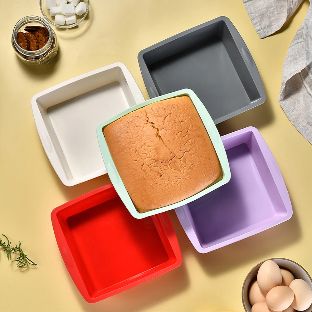 Kitchen Gadgets Ninja - 1/4Pcs Silicone Square Cake Mold Easy