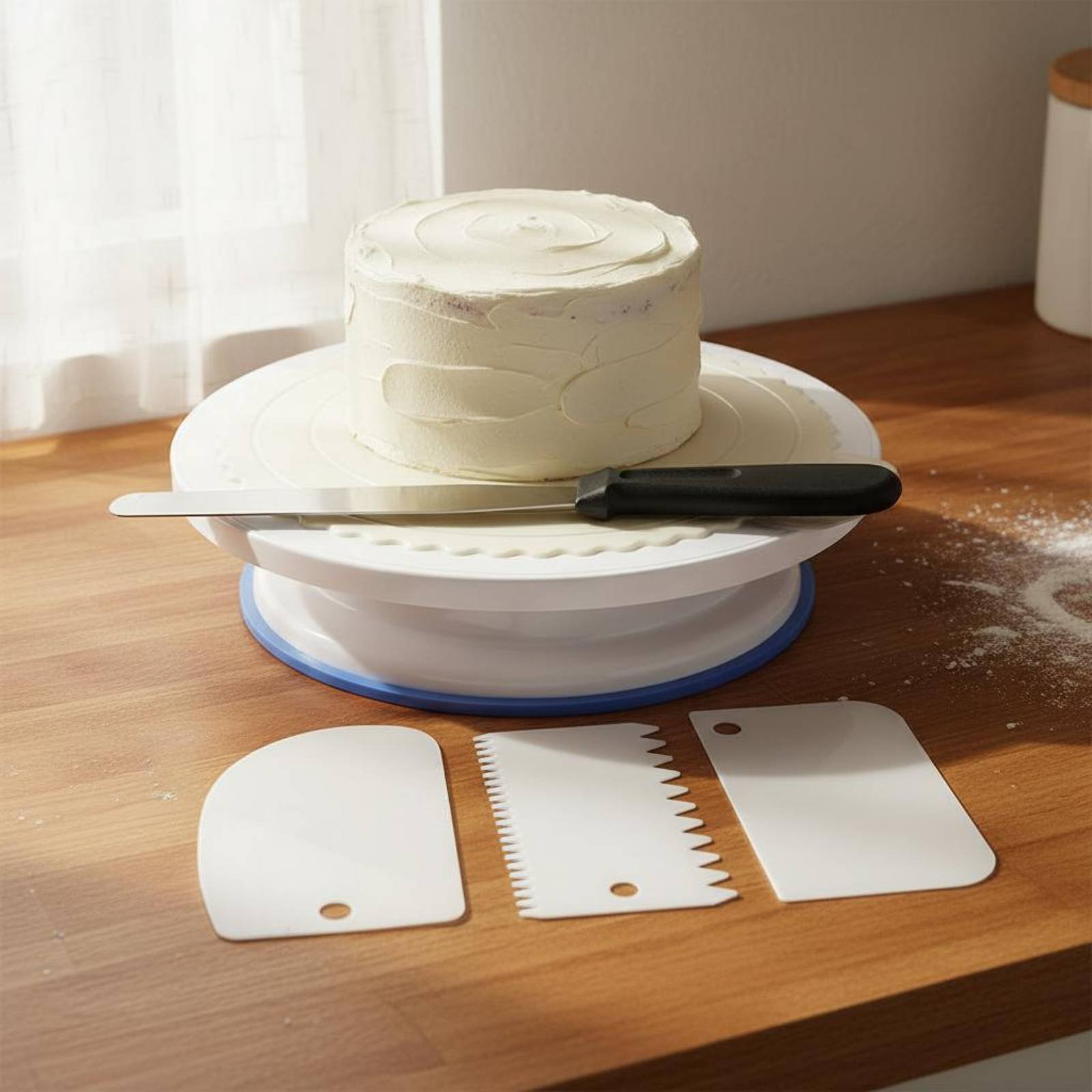 Cake Decorating Turntable - Cake Turntable and Decorating Set Stainless