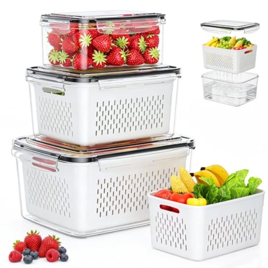 Food Storage Containers - Fruit Storage Containers for Fridge -