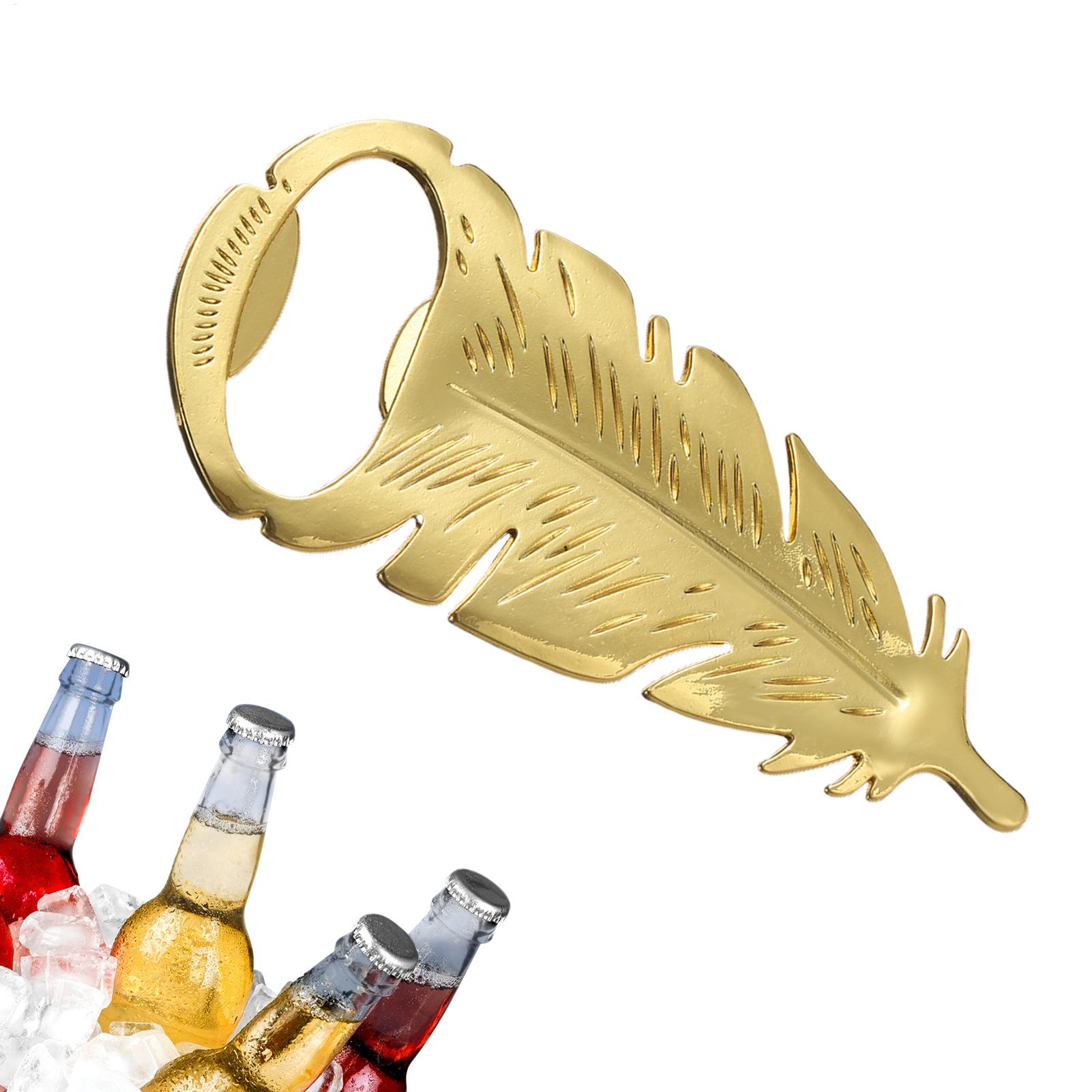 Kitchen Gadgets Home Party - Gold Beer Opener Feathe r Shaped