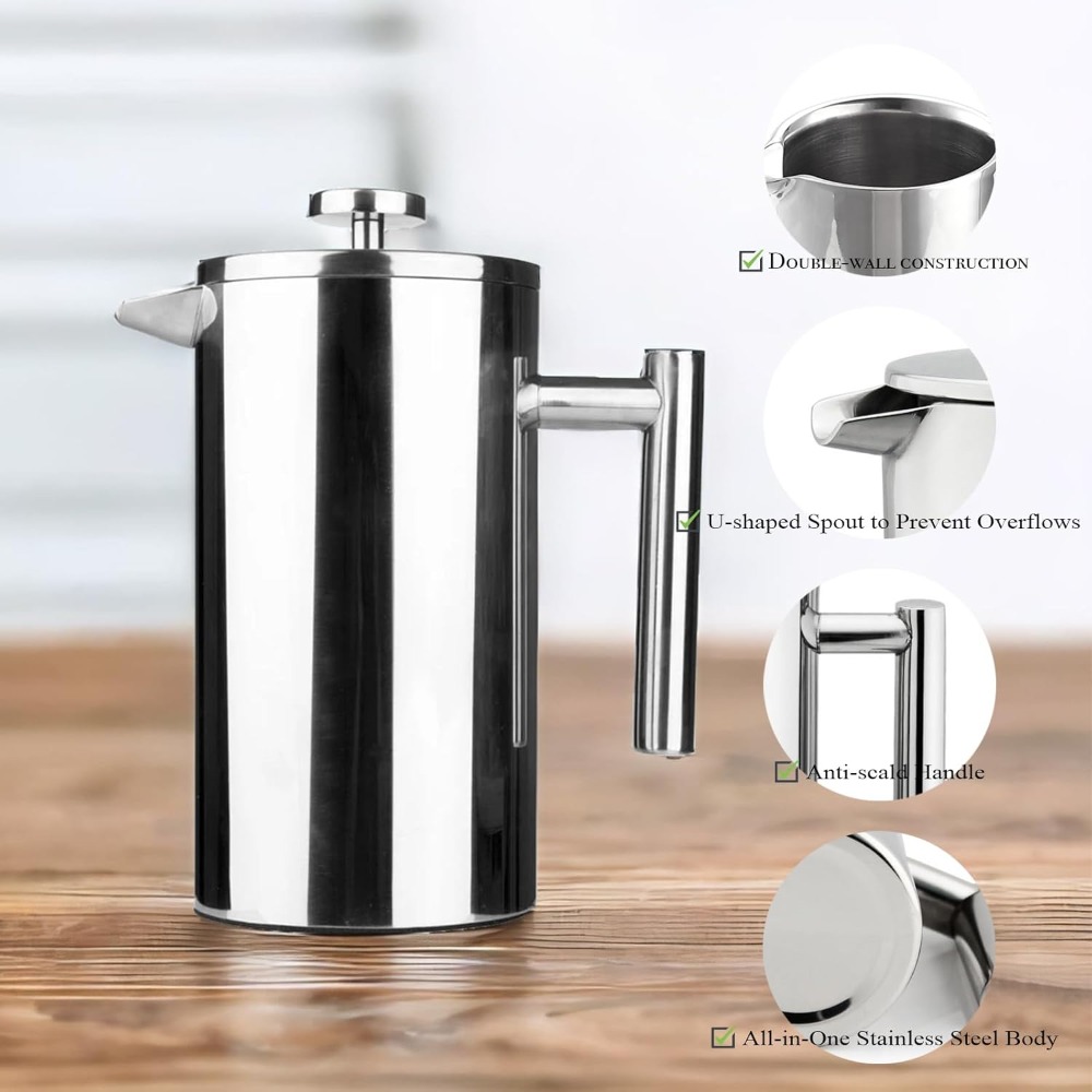French Press Coffee Maker - French Press Coffee Maker, 304 stainless