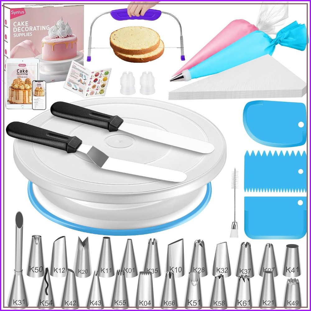 Cake Decorating Turntable - 65-Piece Cake Decorating Kit with Turntable,