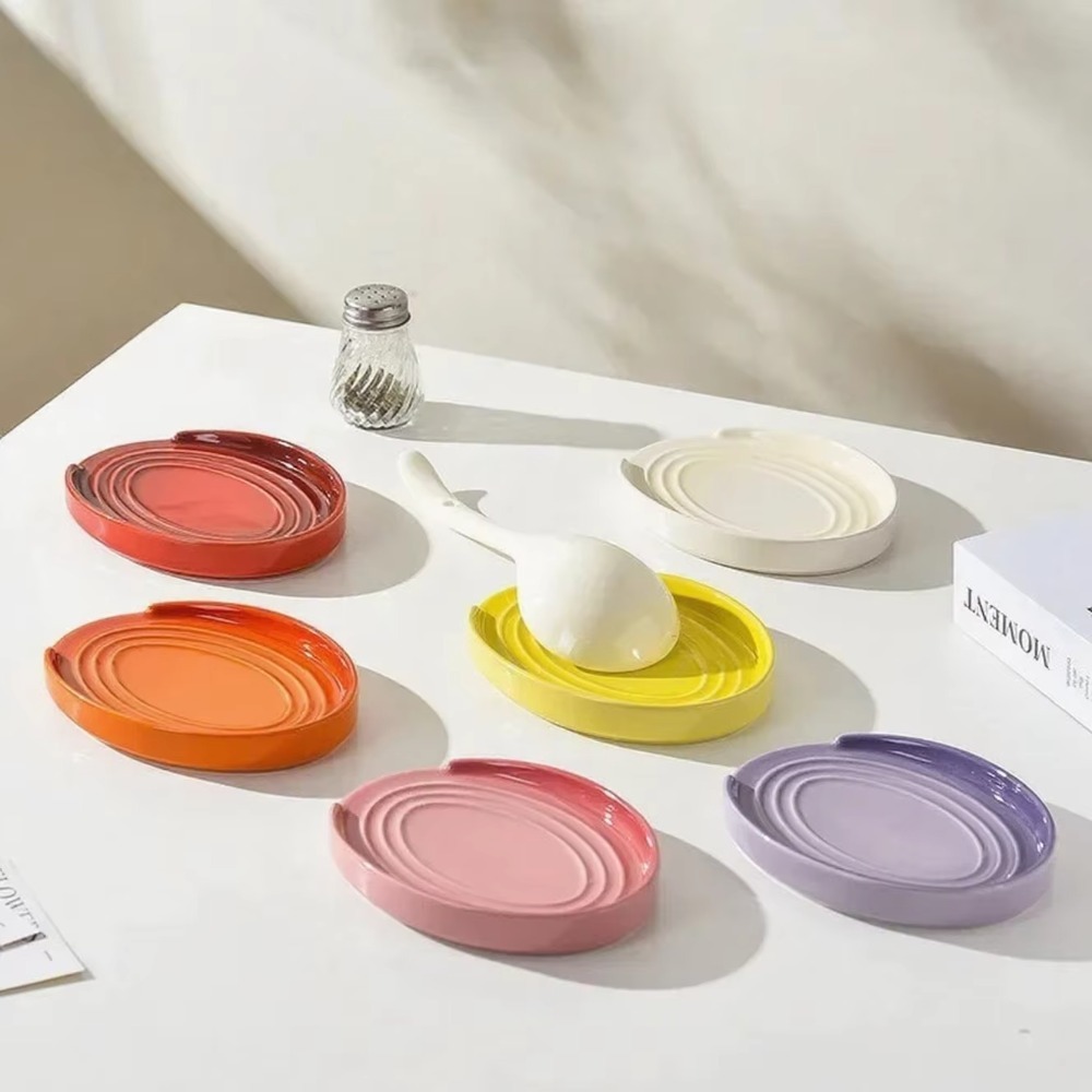 Kitchen Helper Gadgets - Porcelain Spoon Rest, Kitchen Counter Ceramic