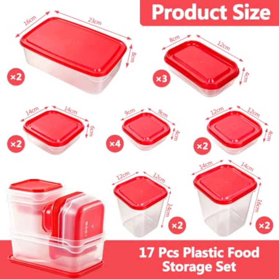 17Pcs Plastic Food Storage Set - Food Storage Containers review and price