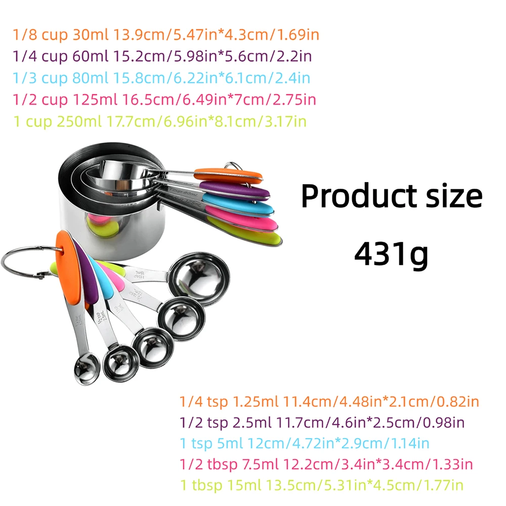 5/10Pcs Stainless Steel Measur - Kitchen Gadgets Ninja review and price