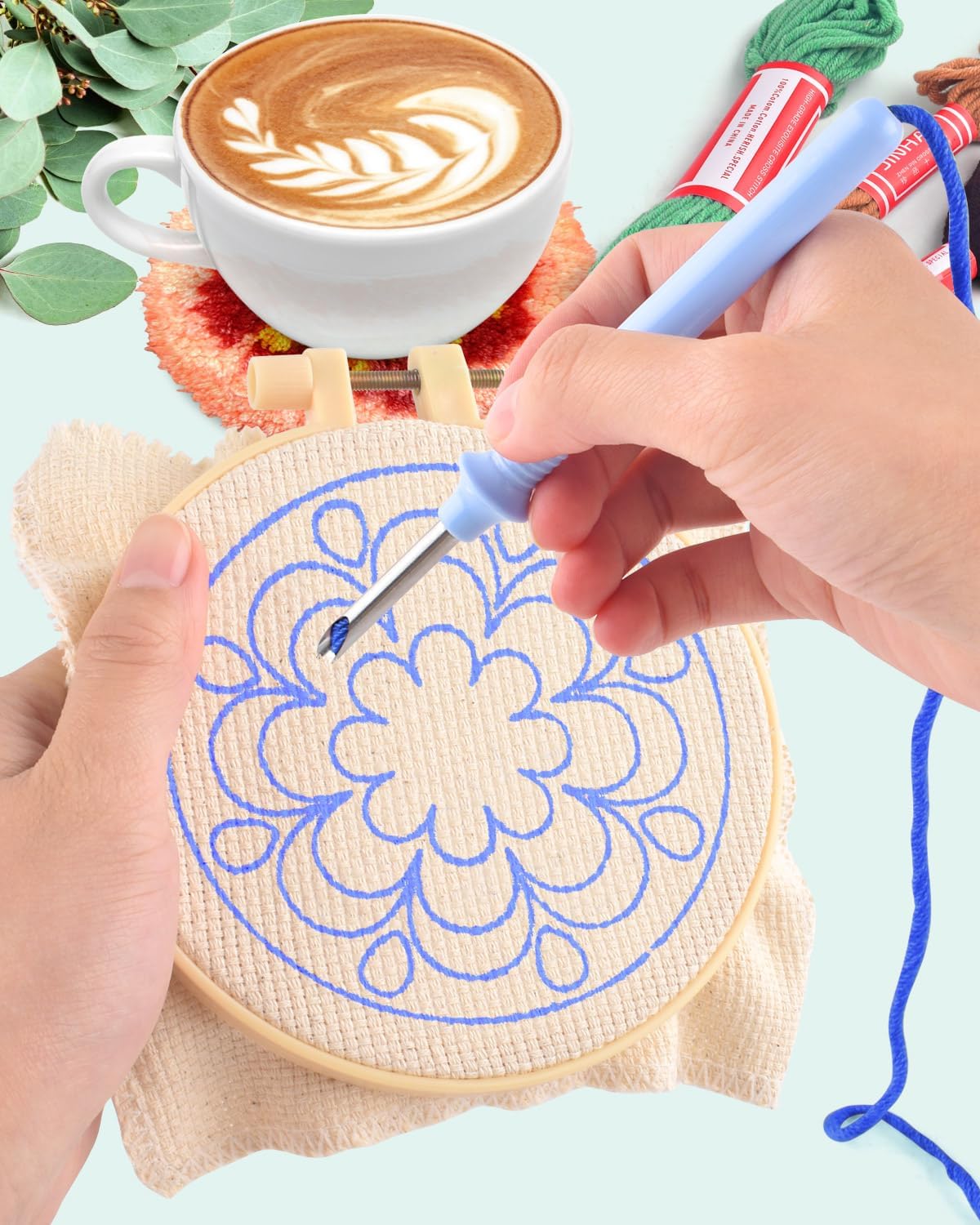 6Pcs Frog Punch Needle Coaster - Kitchen Gadgets Crossword review and price