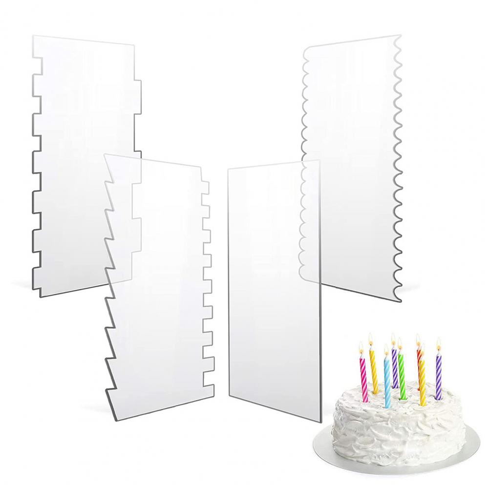 Cake Comb Set 4pcs Acrylic Cak - Cake Decorating Turntable review and price
