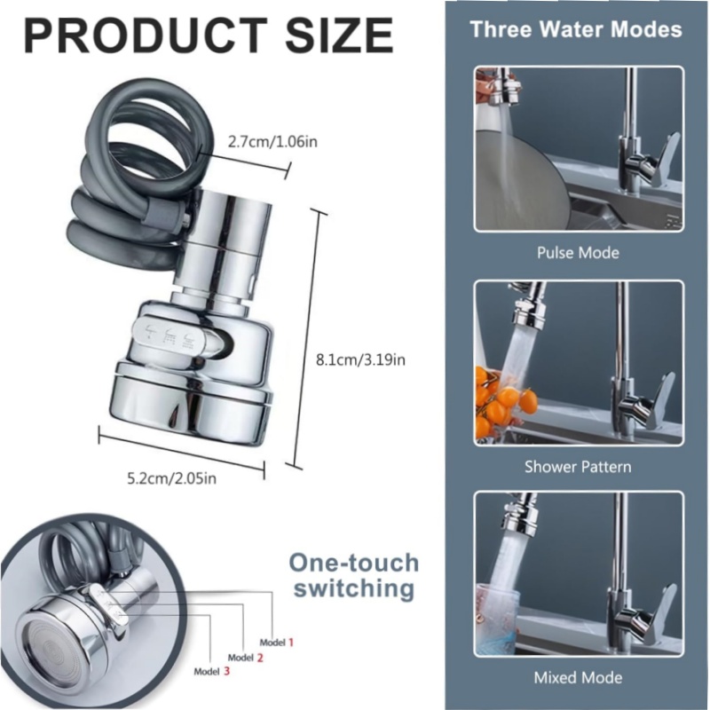 New 3 Modes Sink Faucet 360 De - Kitchen Gadgets Ninja review and price