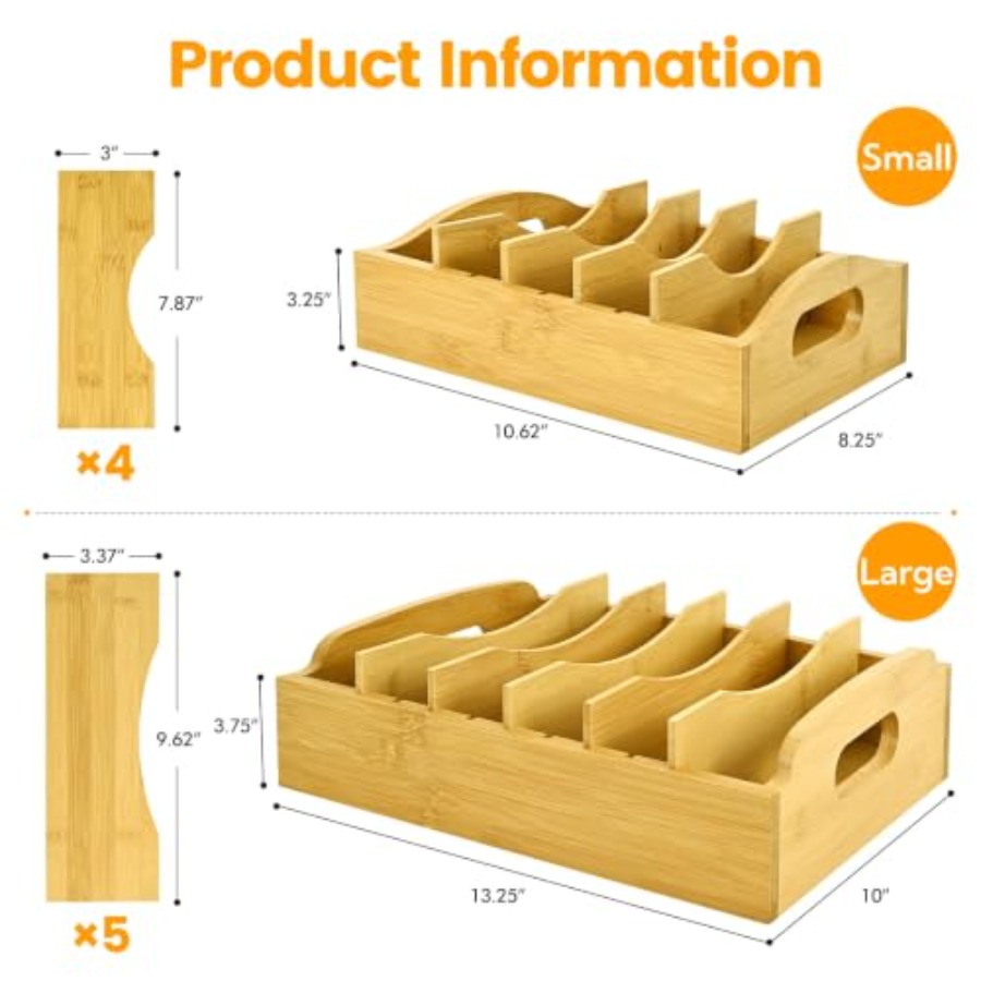 2 Pack Bamboo Lid Organizer, 1 - Food Storage Containers review and price