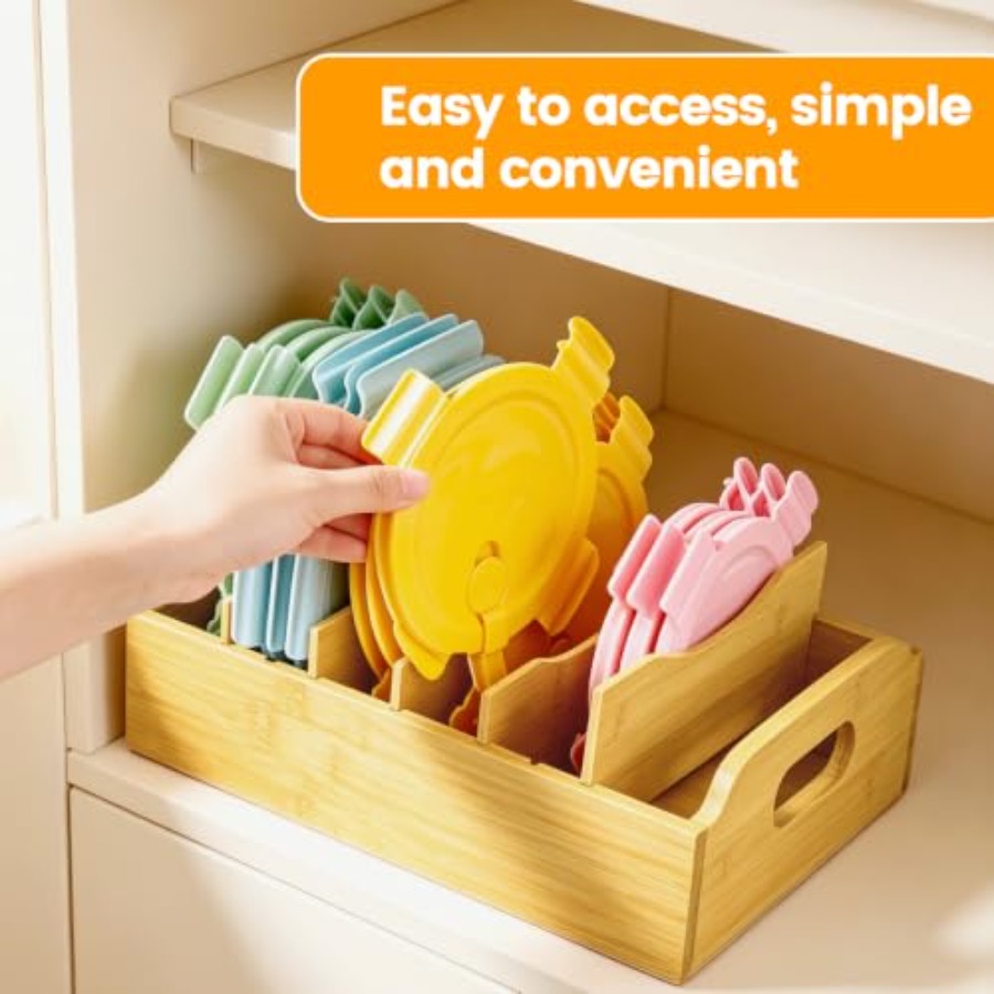 2 Pack Bamboo Lid Organizer, 1 - Food Storage Containers review and price