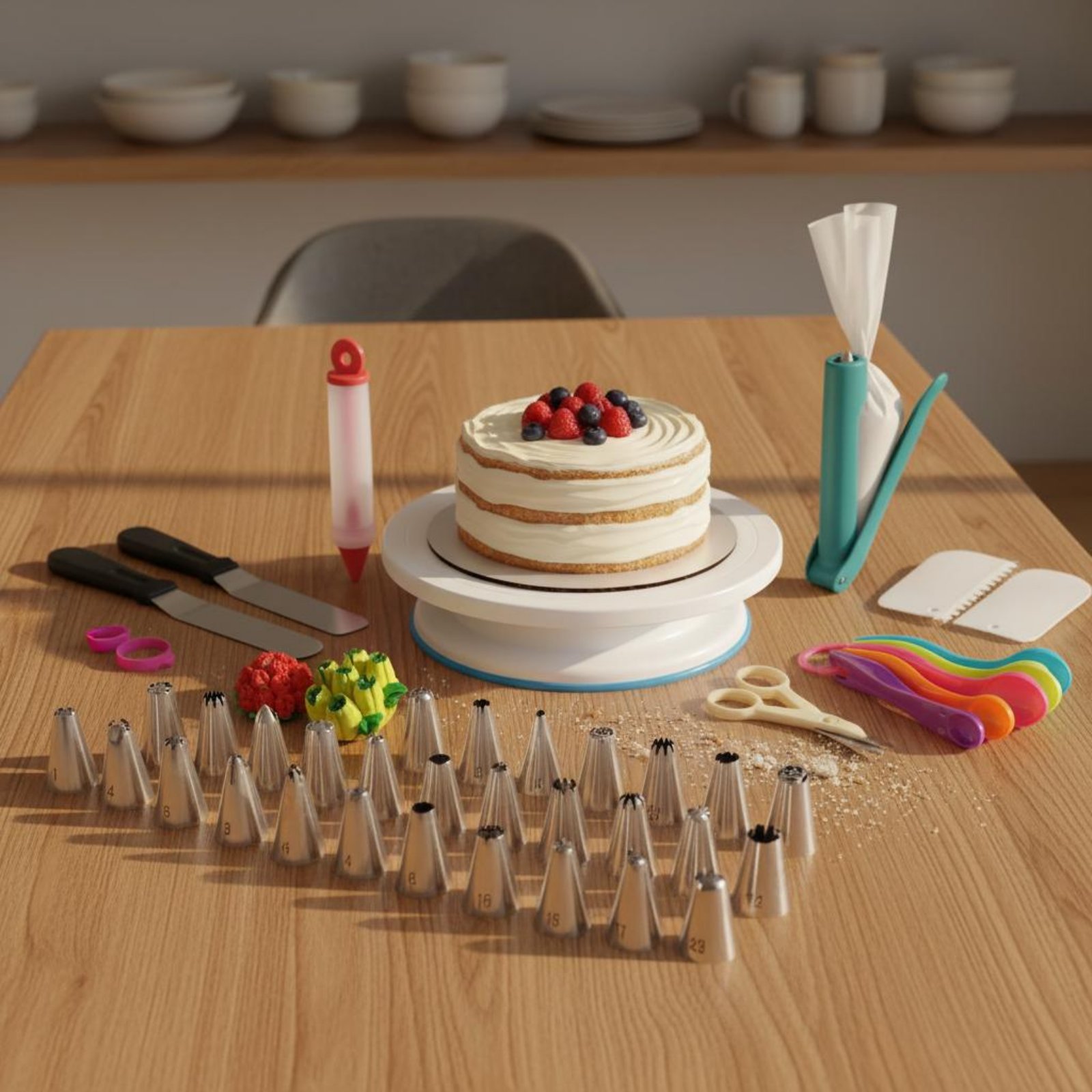 356 Pieces Cake Decorating Kit - Cake Decorating Turntable review and price