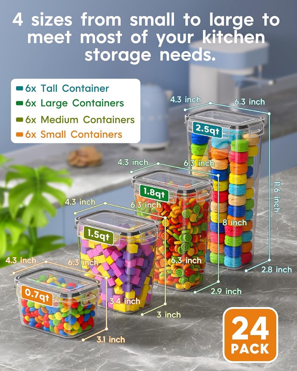 24 PCS Airtight Food Storage C - Food Storage Containers review and price
